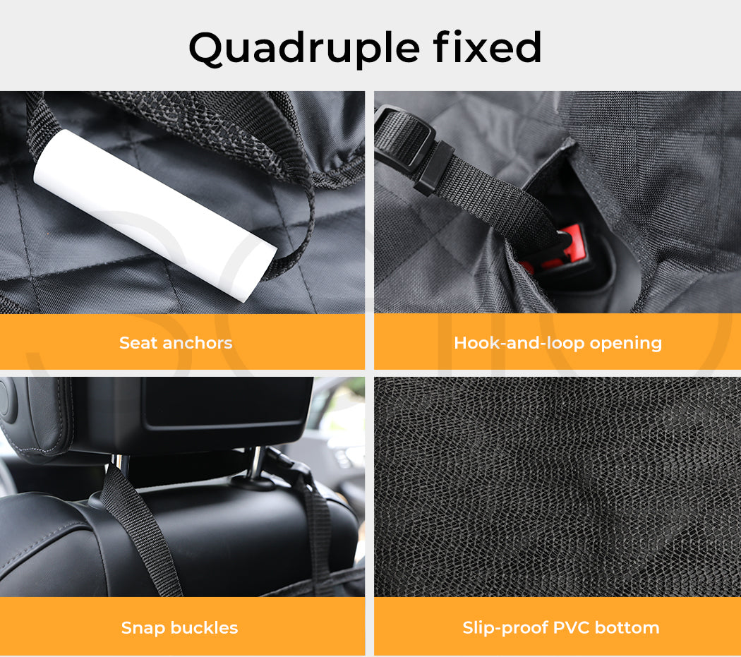 Dog Car Back Seat Cover Hammock Pet Premium Travel Protector Nonslip Black