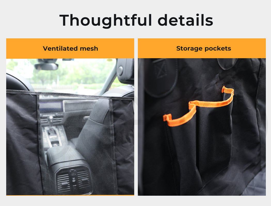 Dog Car Back Seat Cover Hammock Pet Premium Travel Protector Nonslip Black