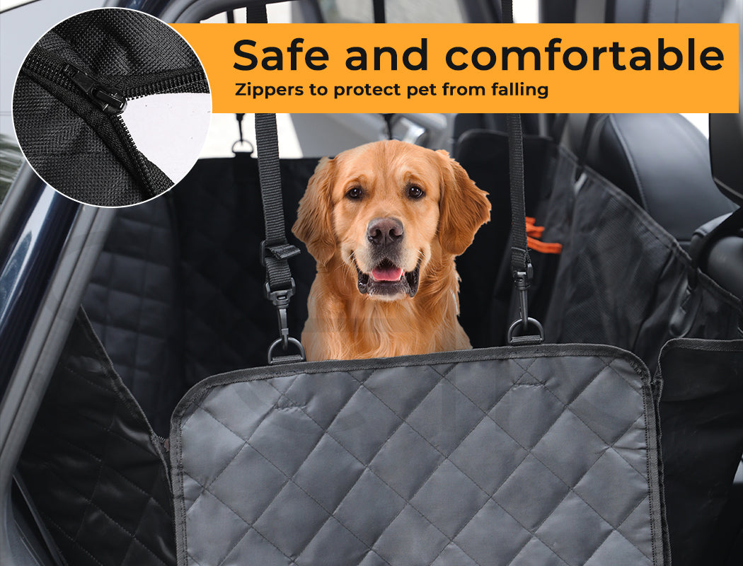 Dog Car Back Seat Cover Hammock Pet Premium Travel Protector Nonslip Black