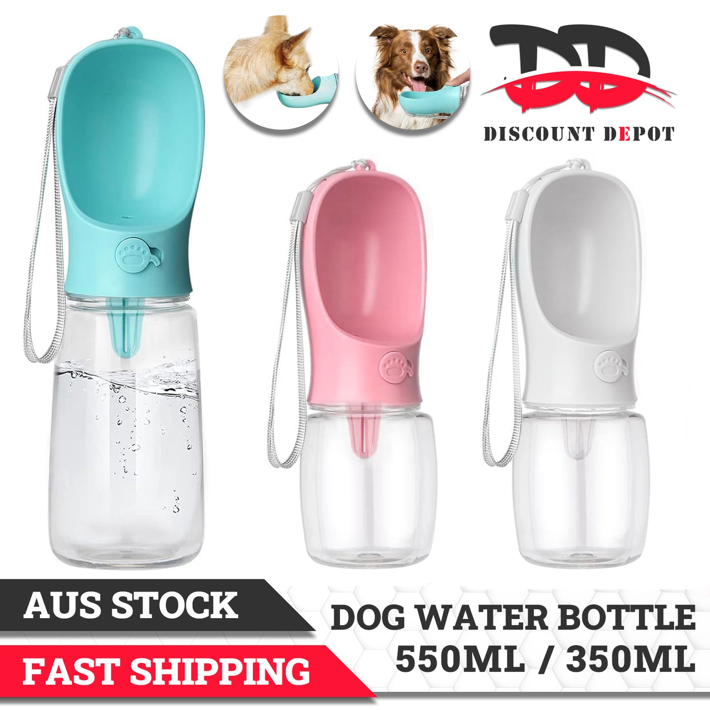Pet Portable Water Bottle Puppy Dog Cat Cup Drinking Travel Outdoor Feeder Oz