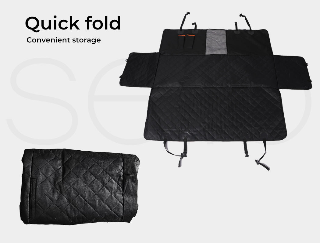 Dog Car Back Seat Cover Hammock Pet Premium Travel Protector Nonslip Black
