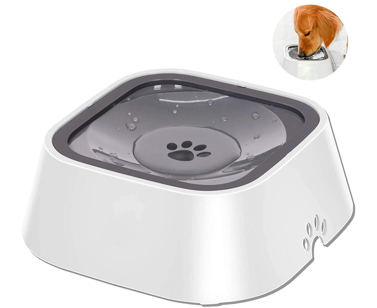 Dog Bowl Dog Water Bowl No-Spill Pet Water Bowl Slow Water Feeder Dog Bowl No-Slip Pet Water Dispenser Feeder Bowl for Dogs and Cats