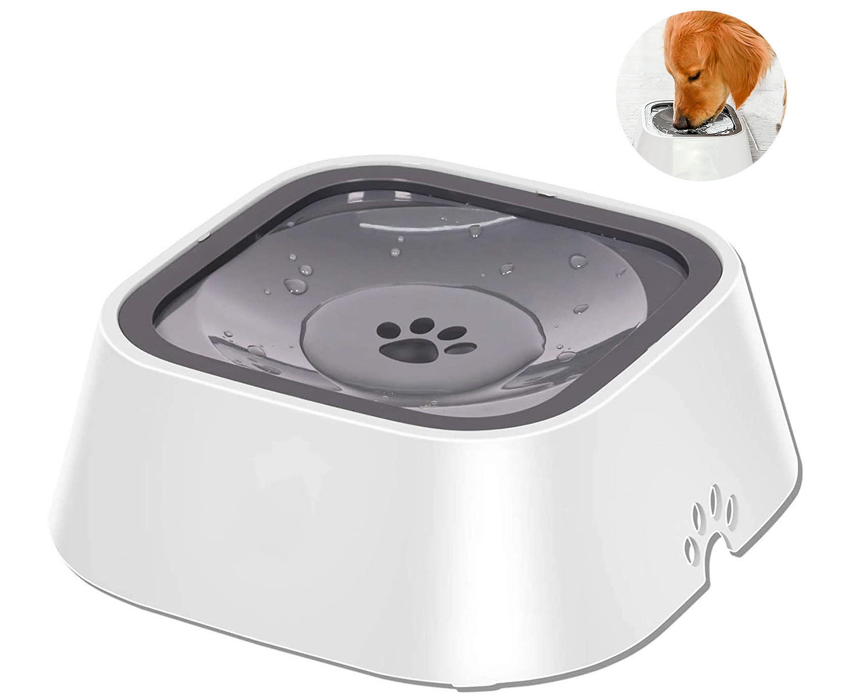 Dog Bowl Dog Water Bowl No-Spill Pet Water Bowl Slow Water Feeder Dog Bowl No-Slip Pet Water Dispenser Feeder Bowl for Dogs and Cats