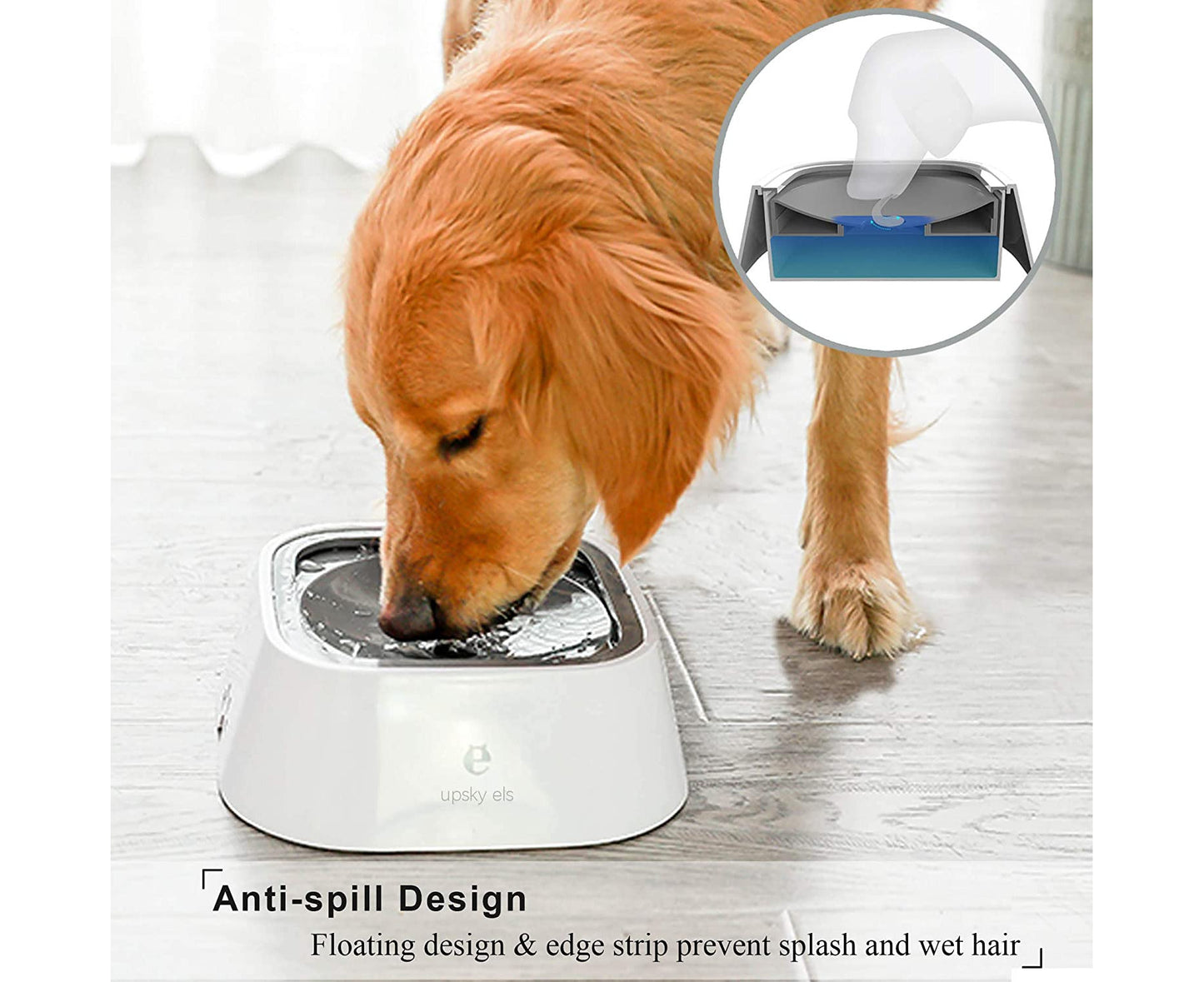 Dog Bowl Dog Water Bowl No-Spill Pet Water Bowl Slow Water Feeder Dog Bowl No-Slip Pet Water Dispenser Feeder Bowl for Dogs and Cats