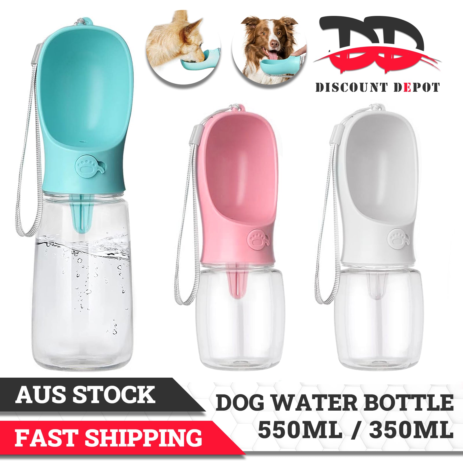 Pet Portable Water Bottle Puppy Dog Cat Cup Drinking Travel Outdoor Feeder Oz