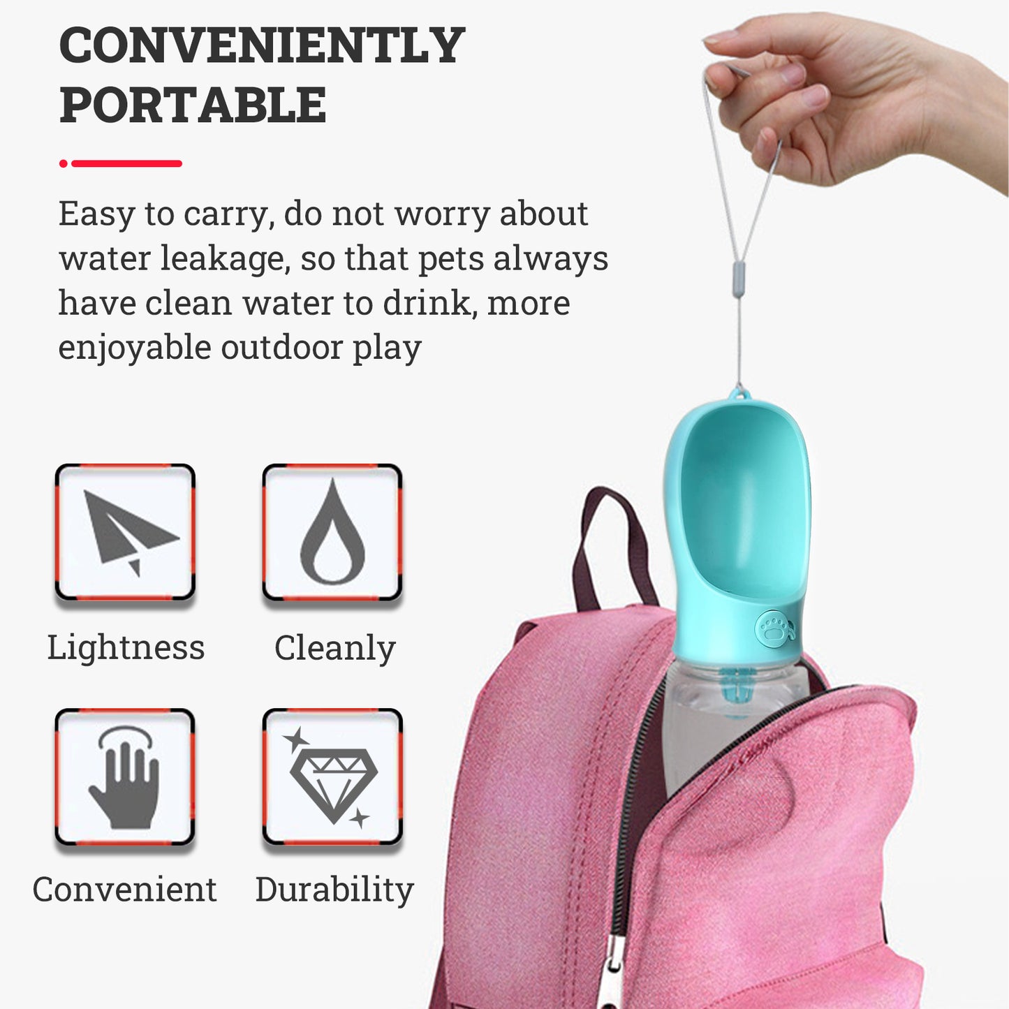 Pet Portable Water Bottle Puppy Dog Cat Cup Drinking Travel Outdoor Feeder Oz